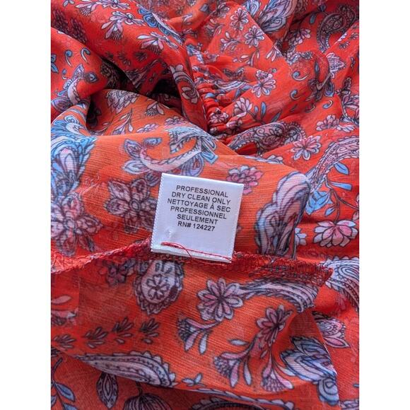 NWT Misa Los Angeles Kiera Paisley-print Tiered Maxi Dress Size M Red #1B456 - Picture 9 of 10